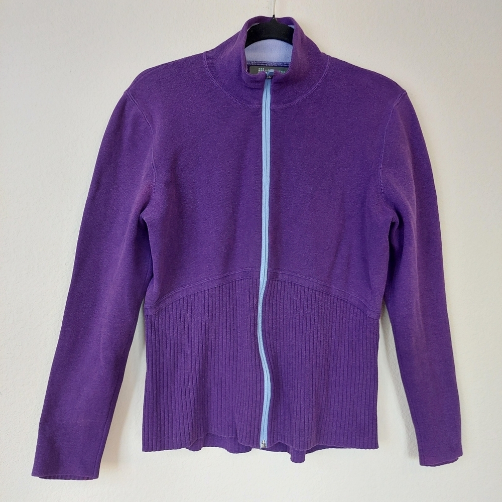 Title Nine Velo Ribbed‎ Full Zip Sweater Size Large